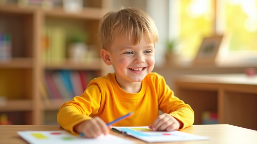 Malé dítě se učí s barevnými kartičkami a edukačními hračkami