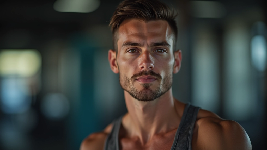 Osoba při tréninku, koncentrovaný výraz, překonávání výzvy, přirozené osvětlení, aktivní prostředí